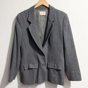Vintage Pendleton Blazer Womens Sz 10 Gray Wool USA Classic Office Jacket